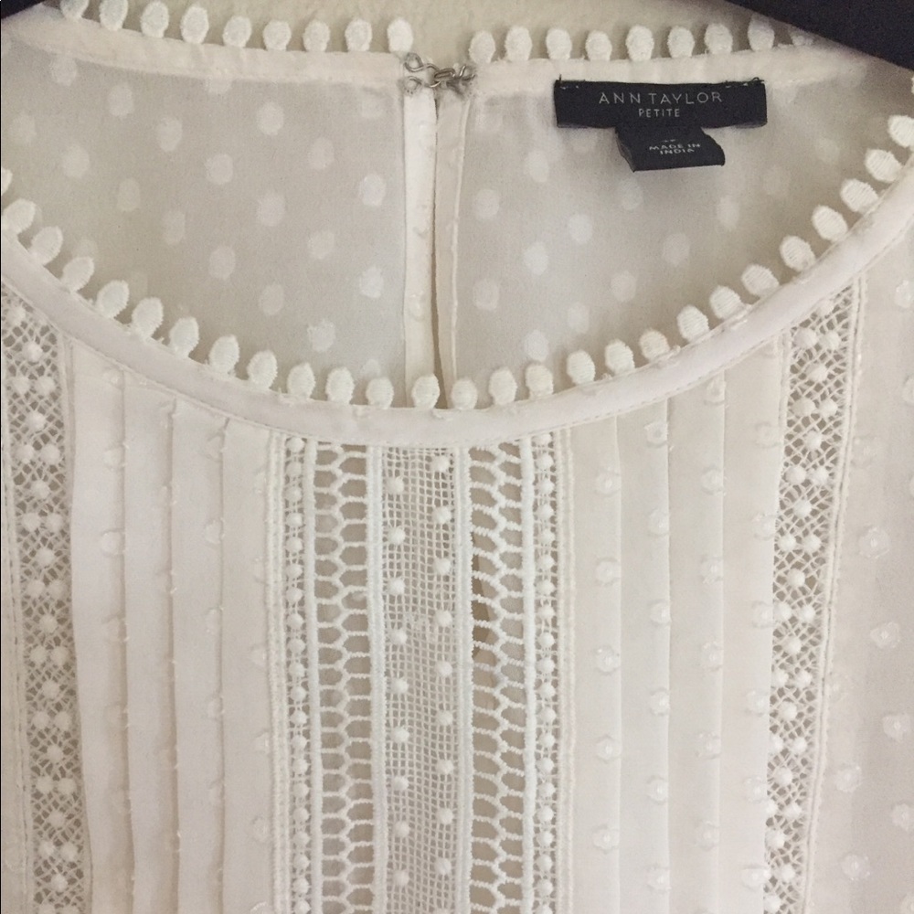 White Lace Ann Taylor Blouse